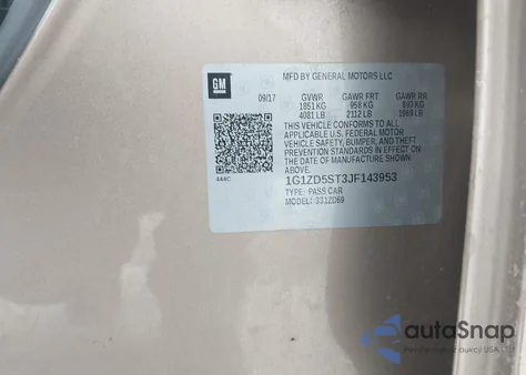 2018 Chevrolet Malibu Lt z USA, uszkodzony, nr VIN 1G1ZD5ST3JF143953